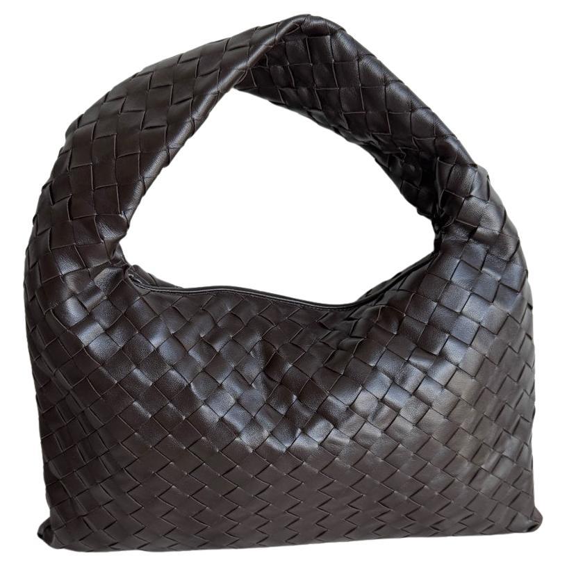 Bottega Veneta Hop Hobo Small Leather Chocolate Brown