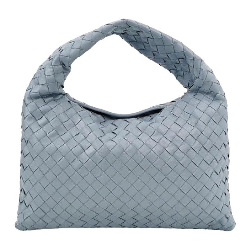 Bottega Veneta Hop Hobo Small Leather Misty Blue