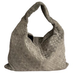 Bottega Veneta Hop Large Grey Suede Leather Hobo Bag 54cm