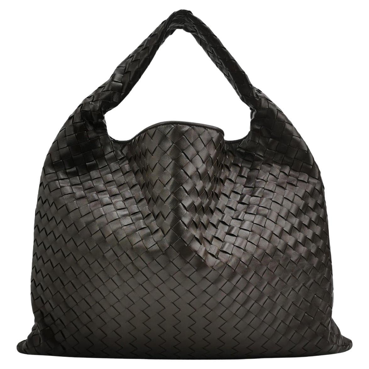 Bottega Veneta Hop Large Leather Fondant Chocolate Brown Hobo Bag