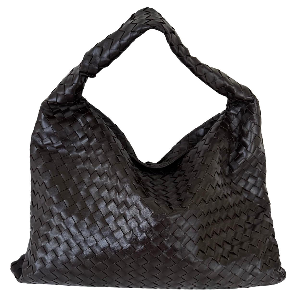 Bottega Veneta Hop Grande Borsa Hobo in pelle fondente marrone cioccolato
