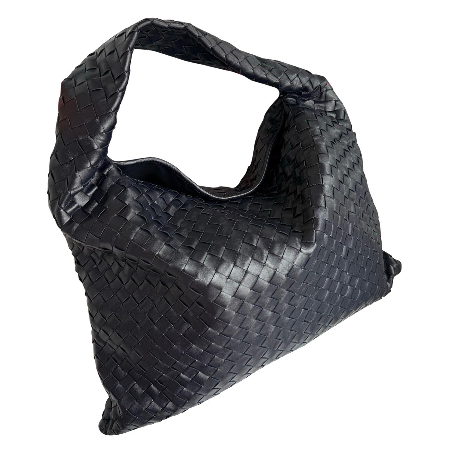 Bottega Veneta Hop Grande Borsa Hobo in Pelle Navy 55cm