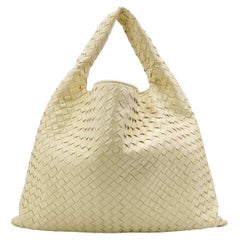 Bottega Veneta Hop Large Leather Pale Cream Yellow Hobo Bag
