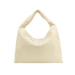 Bottega Veneta Hop Large Leather Pale Cream Yellow Hobo Bag