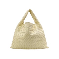 Bottega Veneta Hop Large Leather Pale Cream Yellow Hobo Bag