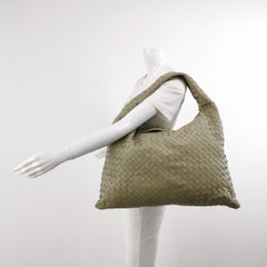 Bottega Veneta Hop Large Leather Travertine Pale Green Hobo Bag