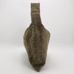 Bottega Veneta Hop Large Olive Green Suede Leather Hobo Bag 54cm