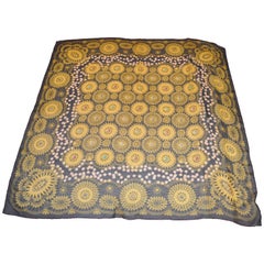 Huge Midnight Blue/Olive Multi-Color ""Floral Lace"" Schal von Bottega Veneta
