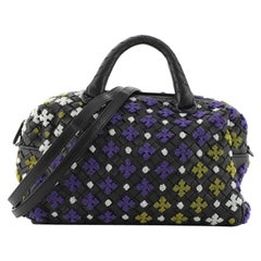 Bottega Veneta In Mist Convertible Boston Bag Embroidered Intrecciato Nappa
