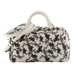 Bottega Veneta In Mist Convertible Boston Bag Embroidered Intrecciato Nappa