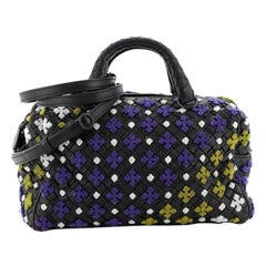 Bottega Veneta In Mist Convertible Boston Bag Embroidered Intrecciato Nappa Smal