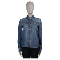 Bottega Veneta Camicia con bottoni stampati in viscosa blu indaco 2024 DENIM 38 XS