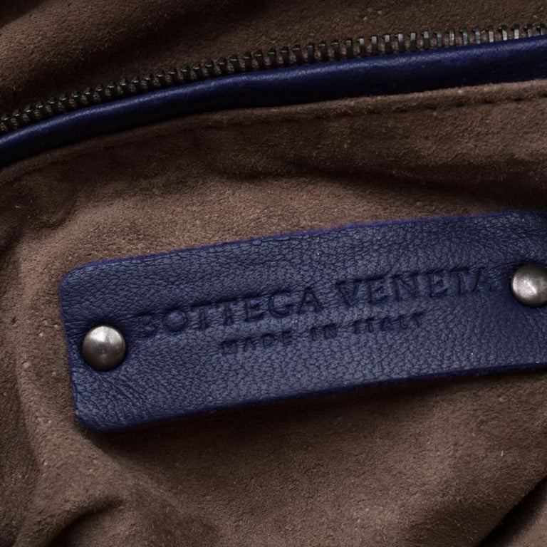 Bottega Veneta Indigo Intrecciato Leather Nodini Crossbody Bag For Sale ...