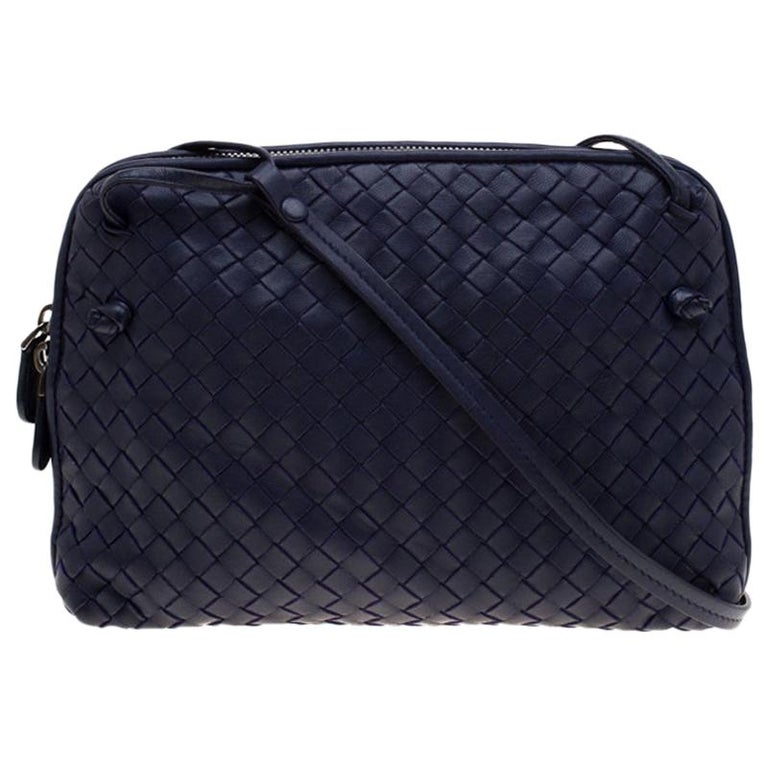 Bottega Veneta Indigo Intrecciato Leather Nodini Crossbody Bag Bottega  Veneta