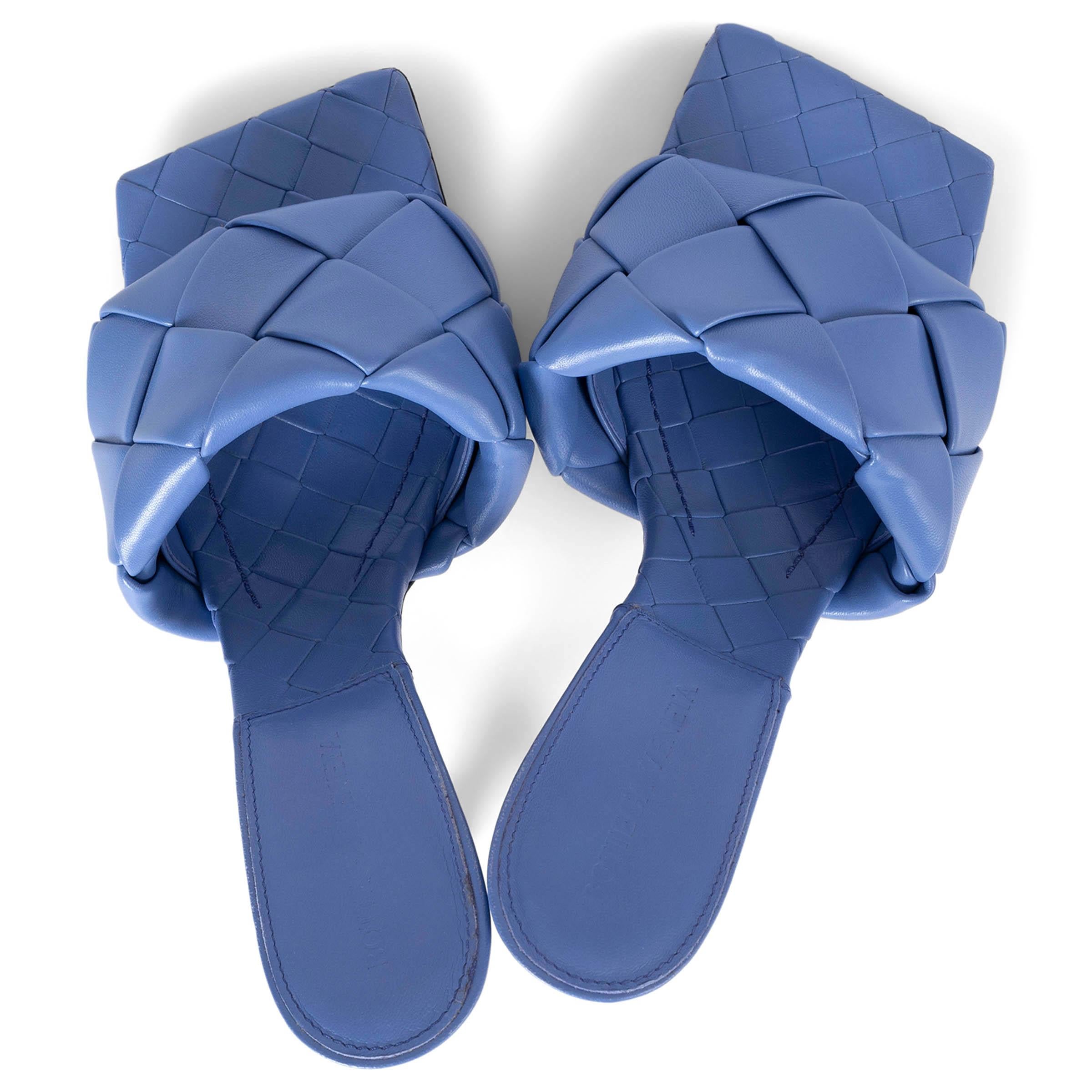 BOTTEGA VENETA Sandales MAXI INTRECCIATO LIDO en cuir pervenche indigo 39 Pour femmes en vente