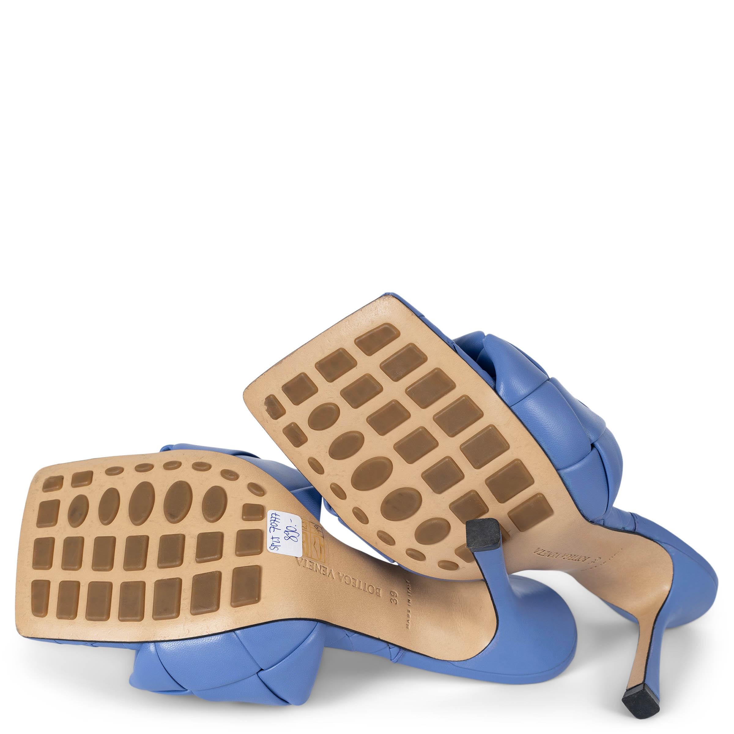 BOTTEGA VENETA Sandales MAXI INTRECCIATO LIDO en cuir pervenche indigo 39 en vente 3