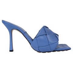 BOTTEGA VENETA Indigo periwinkle leather MAXI INTRECCIATO LIDO Sandals Shoes 39