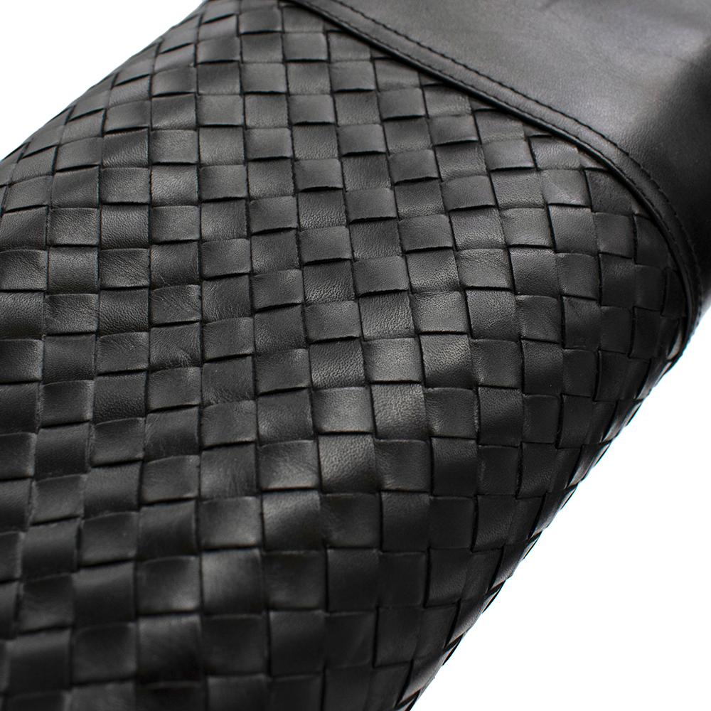Bottega Veneta Intrecciato Black Leather Boots 37 For Sale 2
