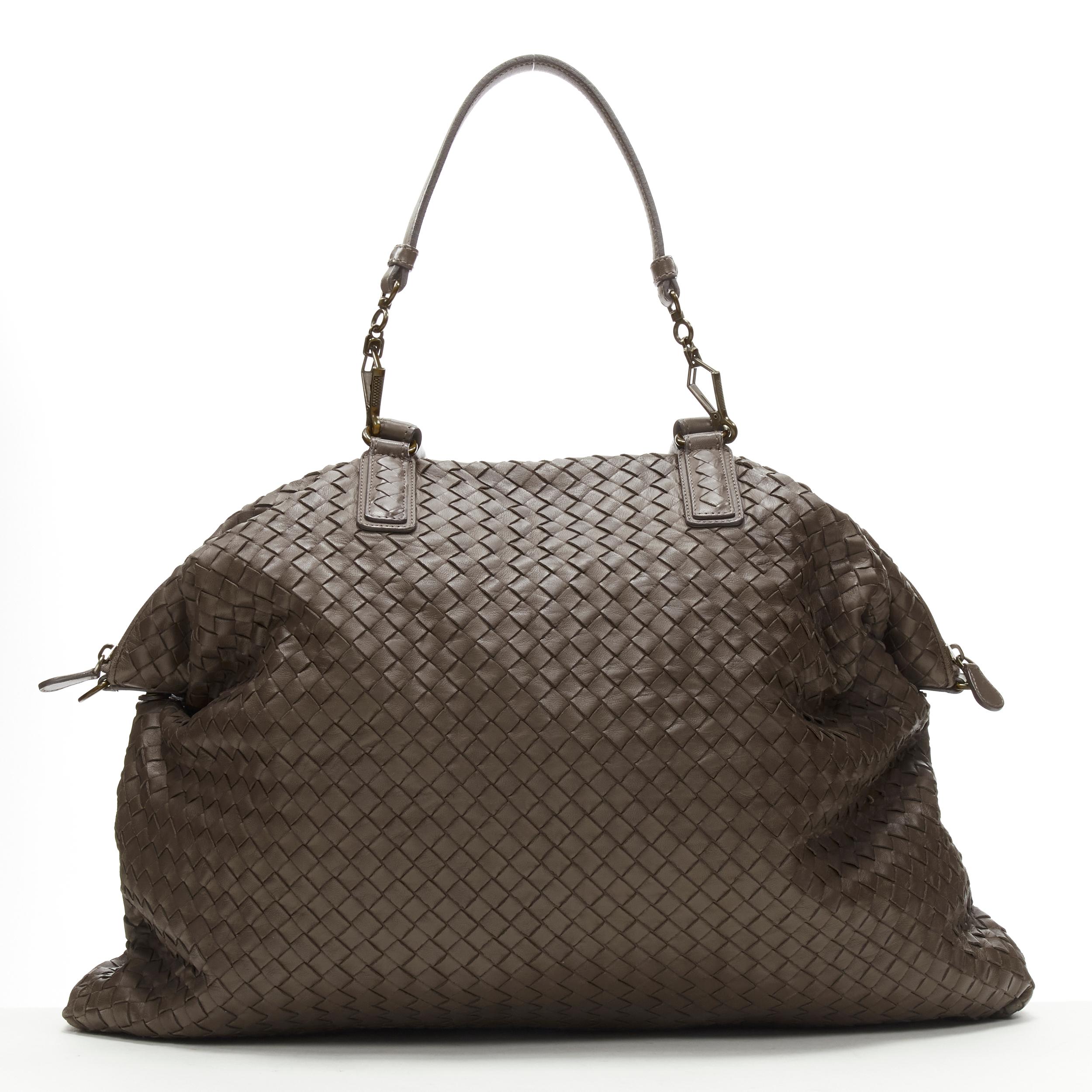 large woven leather tote