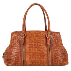 Bottega Veneta Intrecciato Chain-Link Trim Leather Shoulder Bag