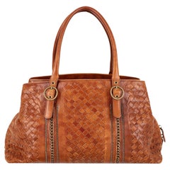 Bottega Veneta Intrecciato Chain-Link Trim Leather Shoulder Bag