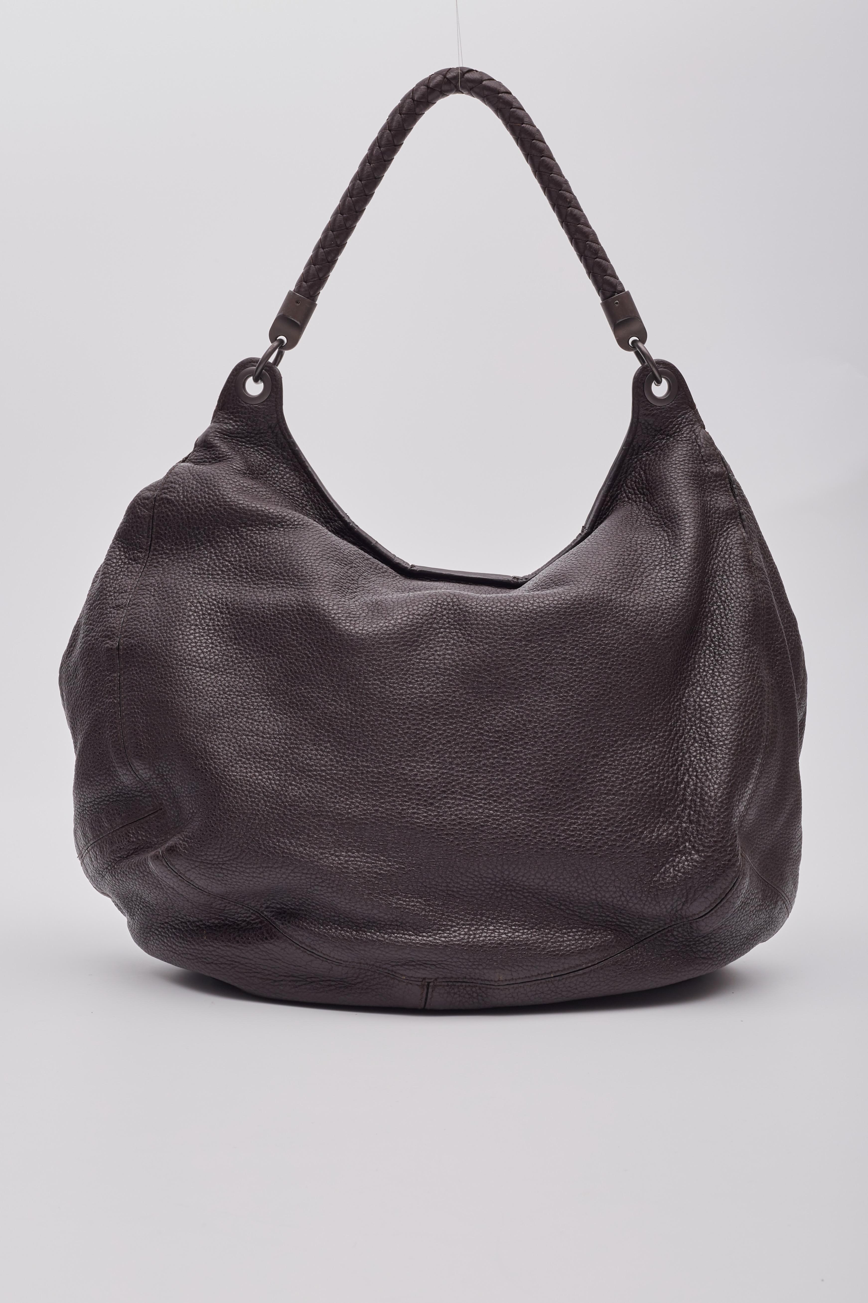 Bottega Veneta Intrecciato Copper Brown Leather Hobo Bag For Sale 1