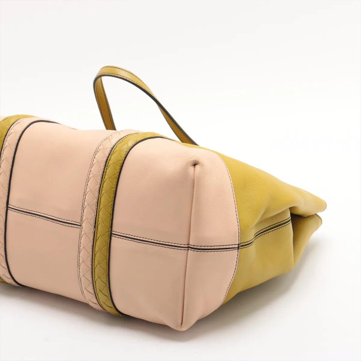 Bottega Veneta Intrecciato Corso Leder Tragetasche Grün x Rosa im Zustand „Gut“ im Angebot in Humacao, PR