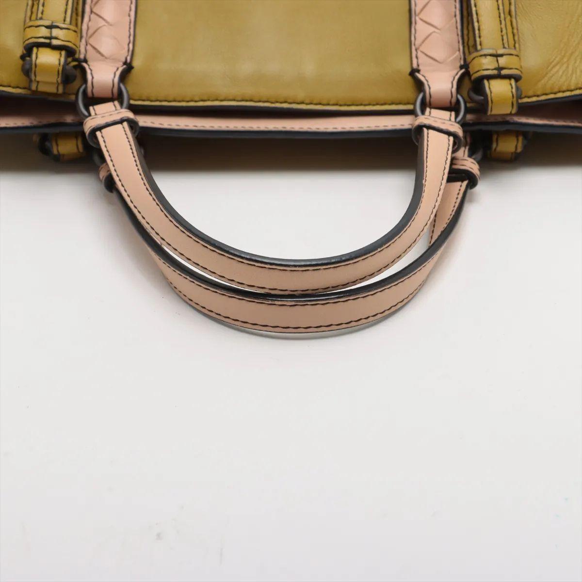 Bottega Veneta Intrecciato Corso Leder Tragetasche Grün x Rosa im Angebot 1
