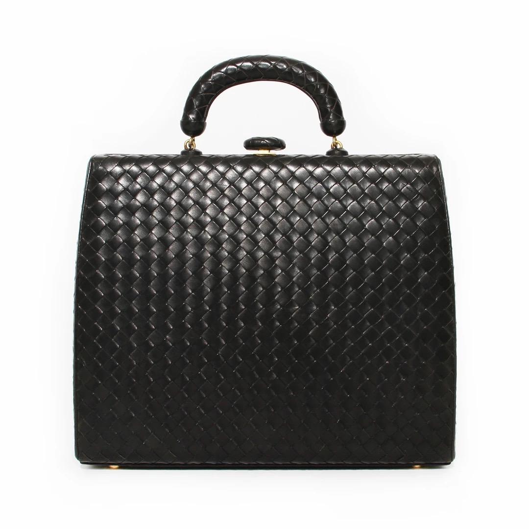 Black Bottega Veneta Intrecciato Frame Handbag