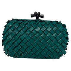 Bottega Veneta Pochette Intrecciato con Frange e Nodi - Pelle Verde