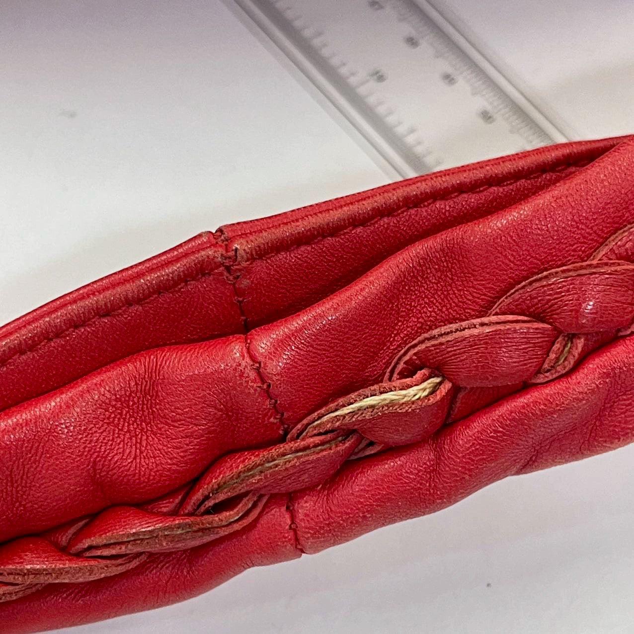 Bottega Veneta Intrecciato Hobo Bag in Red leather Large 11
