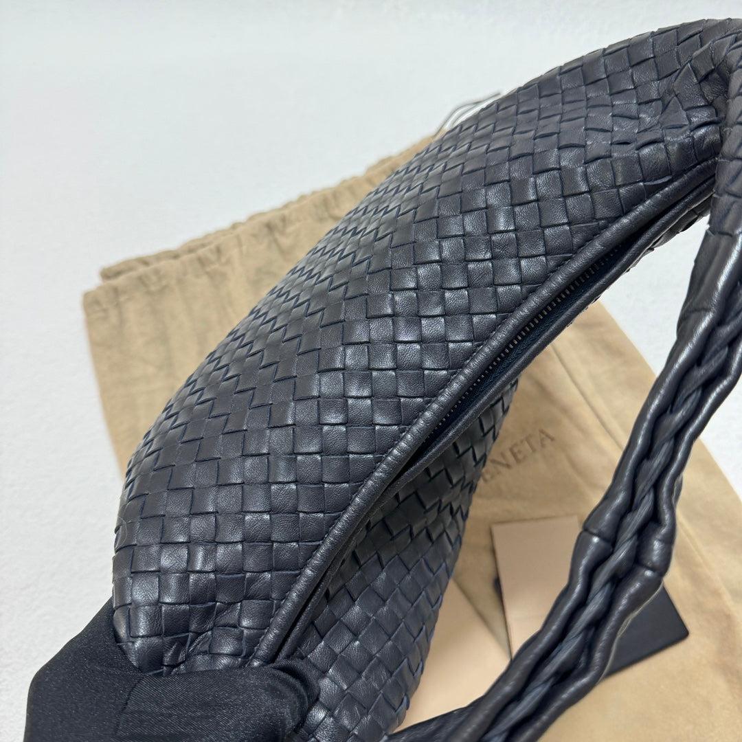 Bottega Veneta Bolso Hobo Intrecciato Mediano Piel de cordero negra 40cm 10