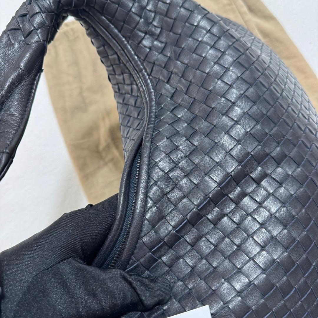 Bottega Veneta Bolso Hobo Intrecciato Mediano Piel de cordero negra 40cm 11