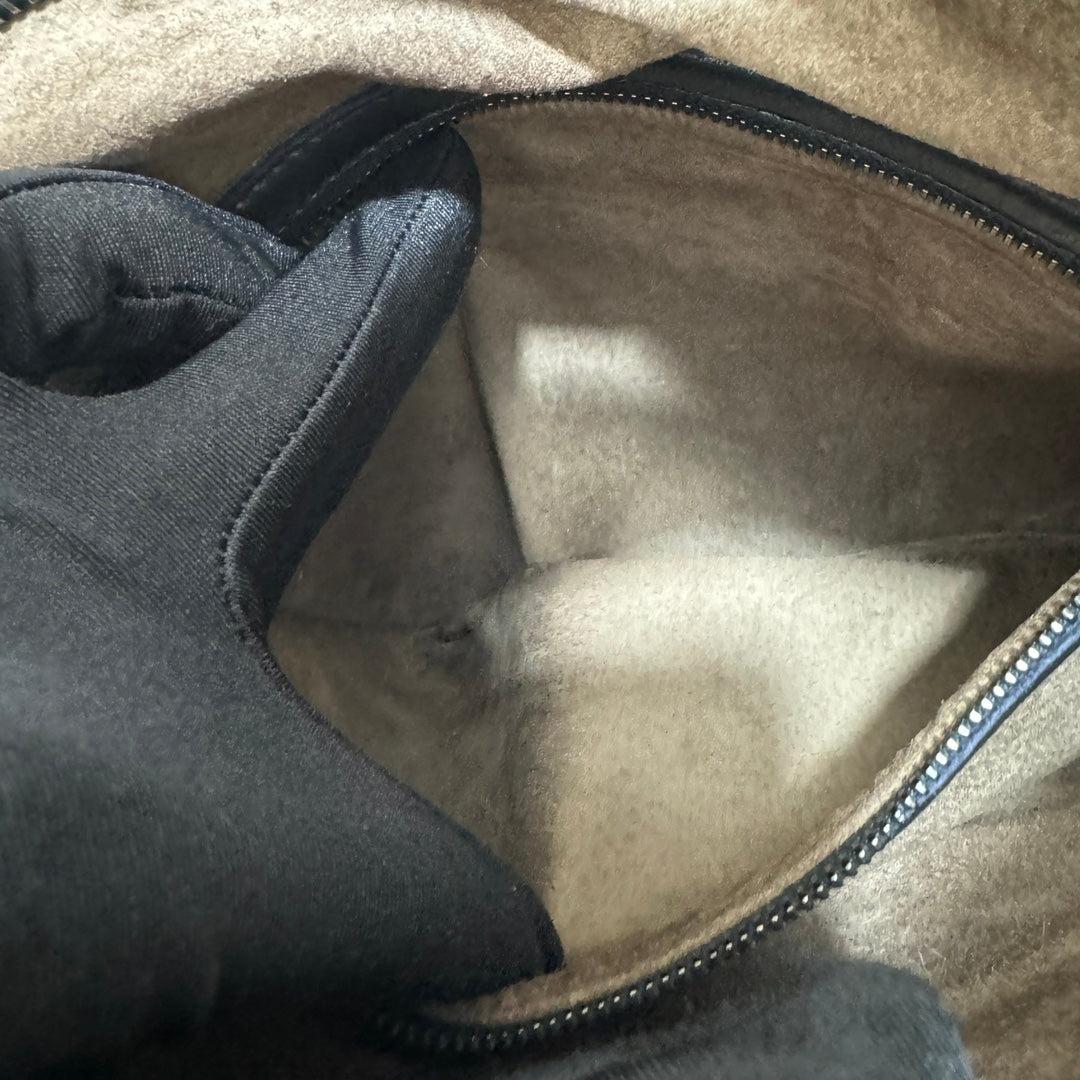 Bottega Veneta Bolso Hobo Intrecciato Mediano Piel de cordero negra 40cm 14