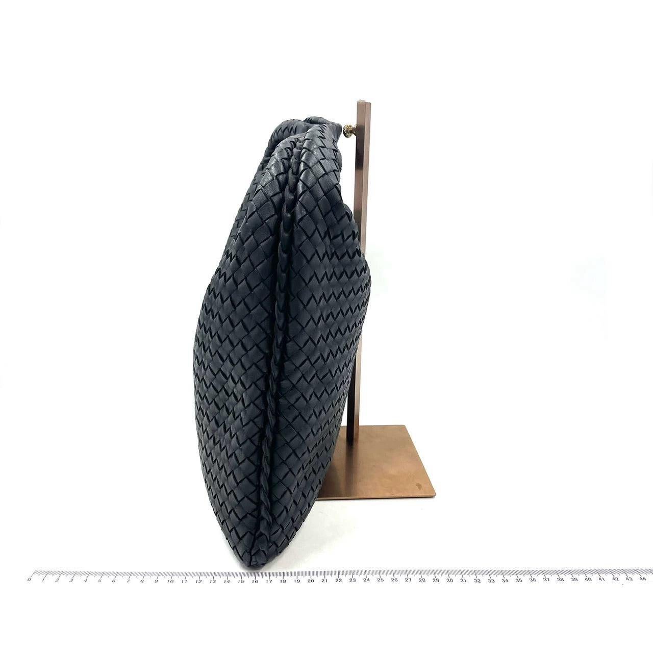Bottega Veneta Intrecciato Hobo Bag Medium Black Lambskin leather 45cm 1