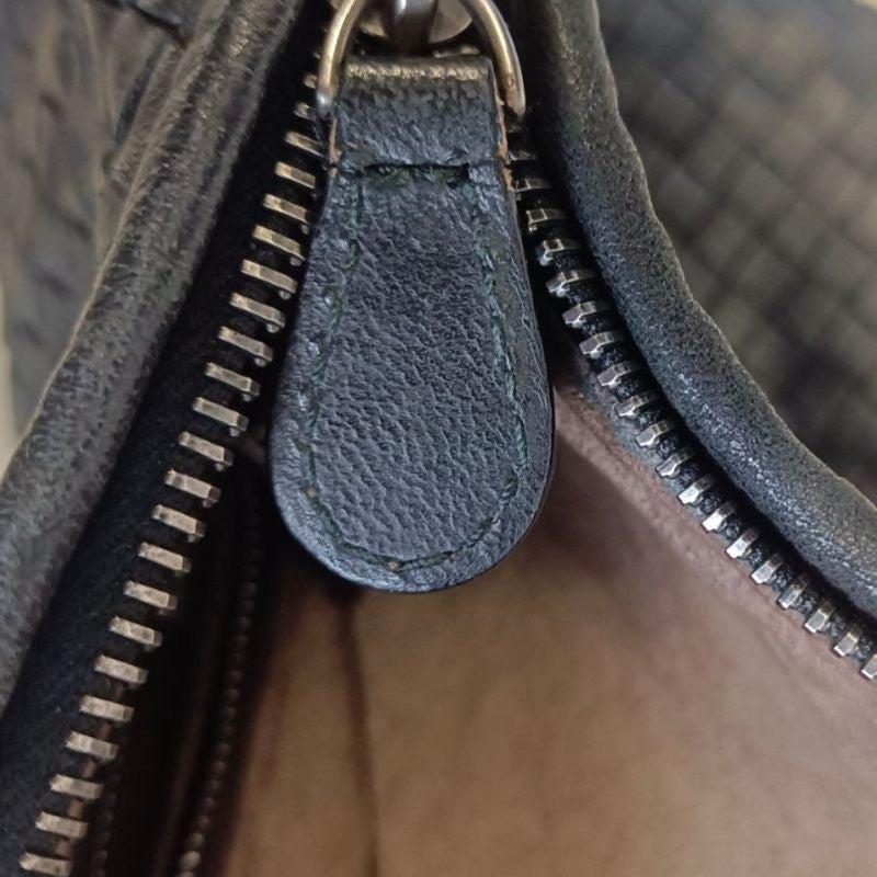 Bottega Veneta Intrecciato Hobo Bag Medium Black Lambskin leather 47cm 13
