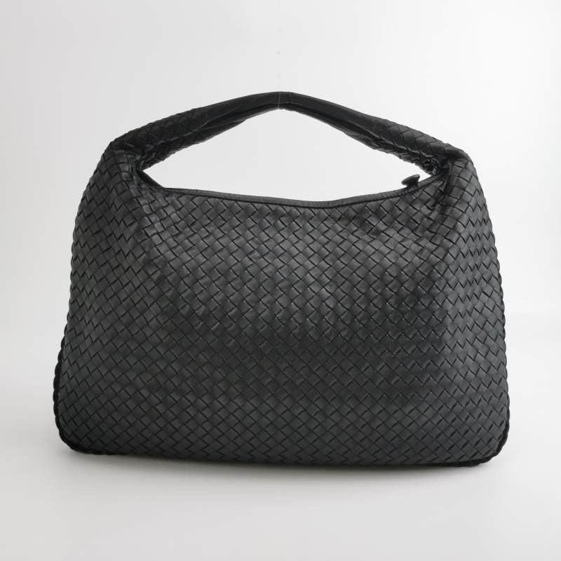 Bottega Veneta Intrecciato Hobo Bag Medium Black Lambskin leather 47cm 2