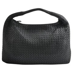 Bottega Veneta Intrecciato Hobo Bag Medium Black Lambskin leather 47cm