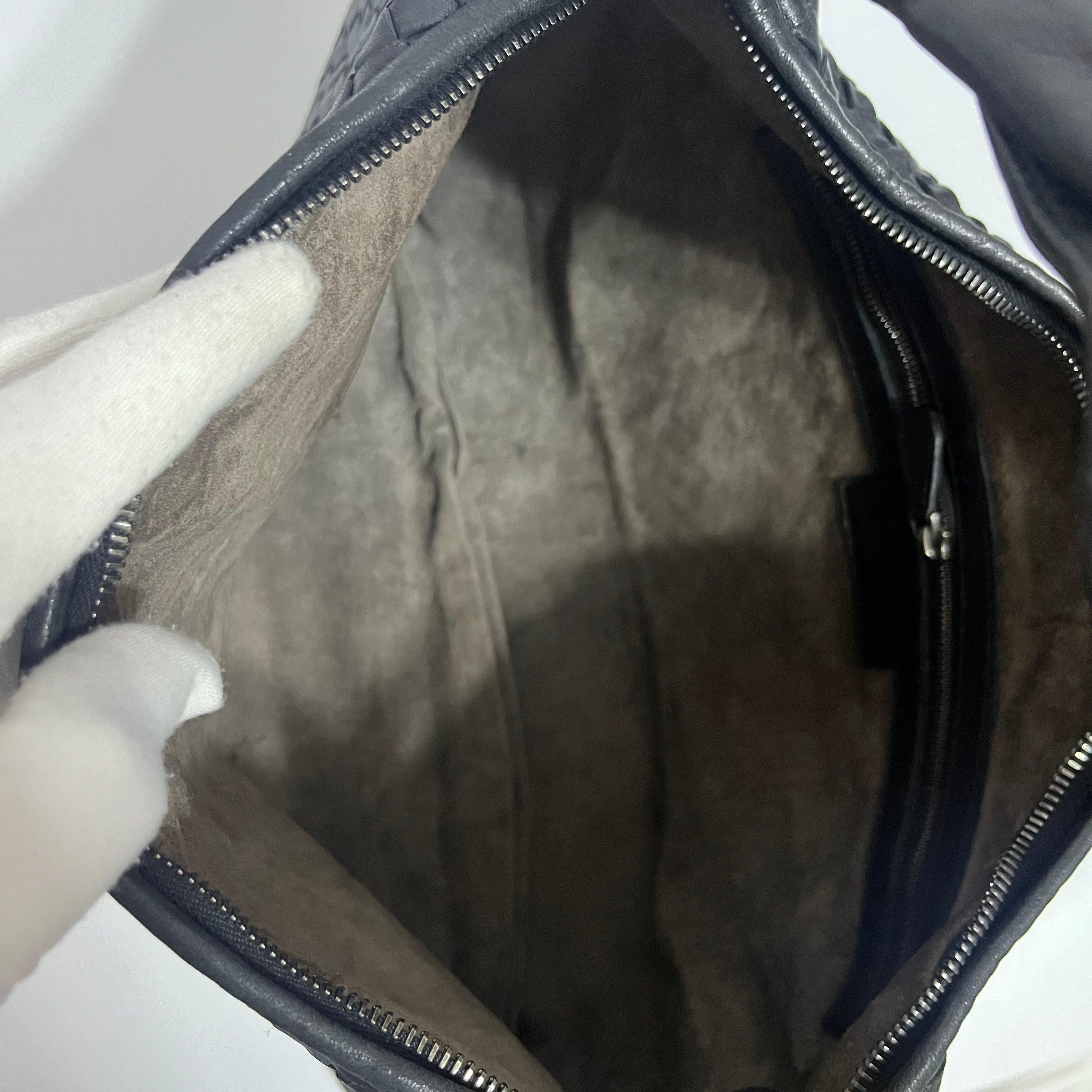 Bottega Veneta Bolso Hobo Intrecciato Piel Negro Mediano 47cm en venta 7