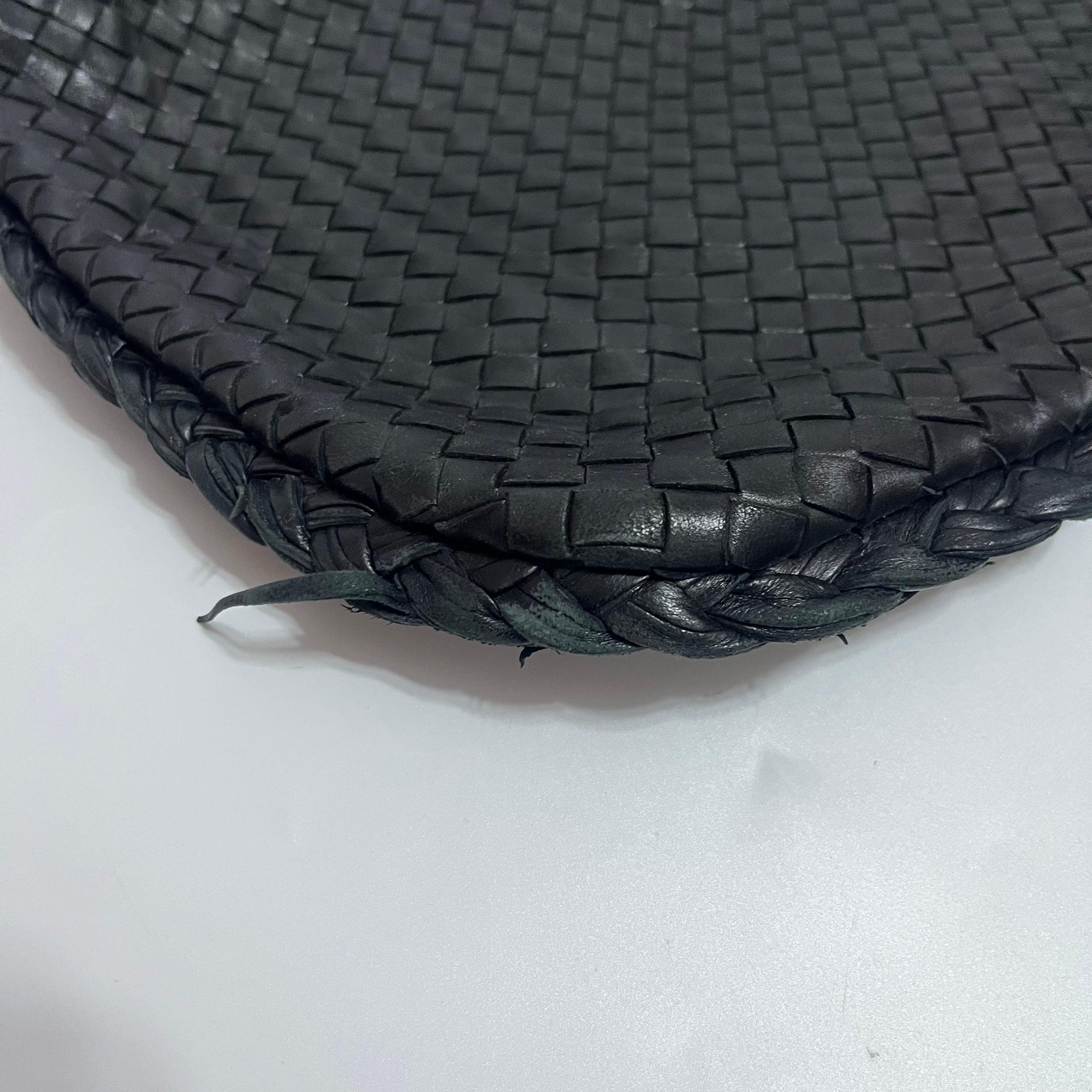 Bottega Veneta Bolso Hobo Intrecciato Piel Negro Mediano 47cm en venta 3