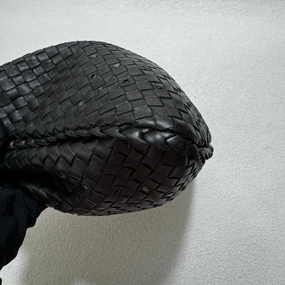 Bottega Veneta Intrecciato Hobo Bag Medium Black leather with Metal Studs 40cm 1