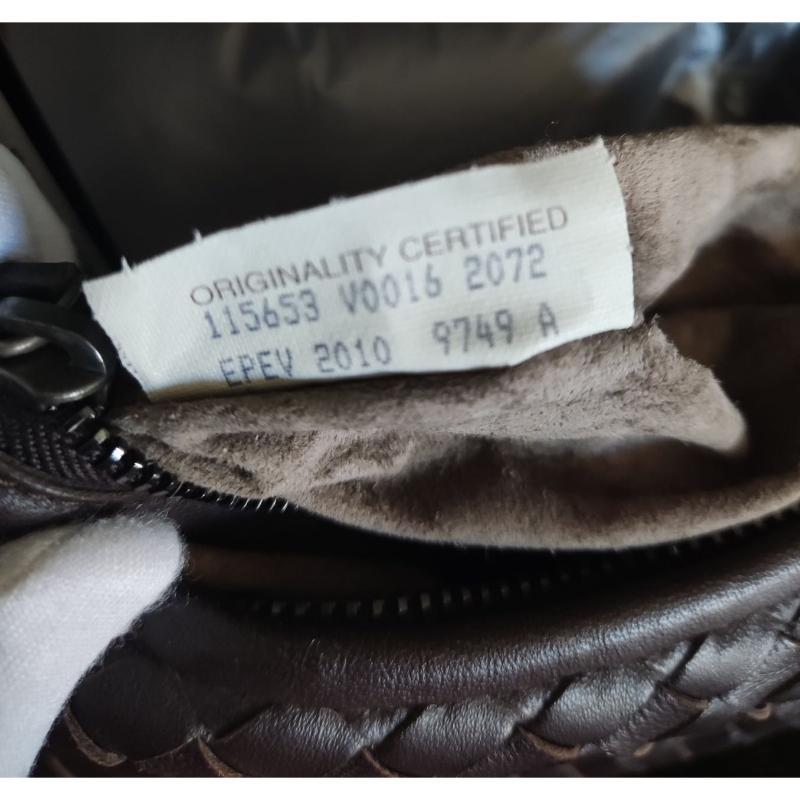 Bottega Veneta Intrecciato Hobo Bag Medium Chocolate Brown Lambskin leather 40cm 10