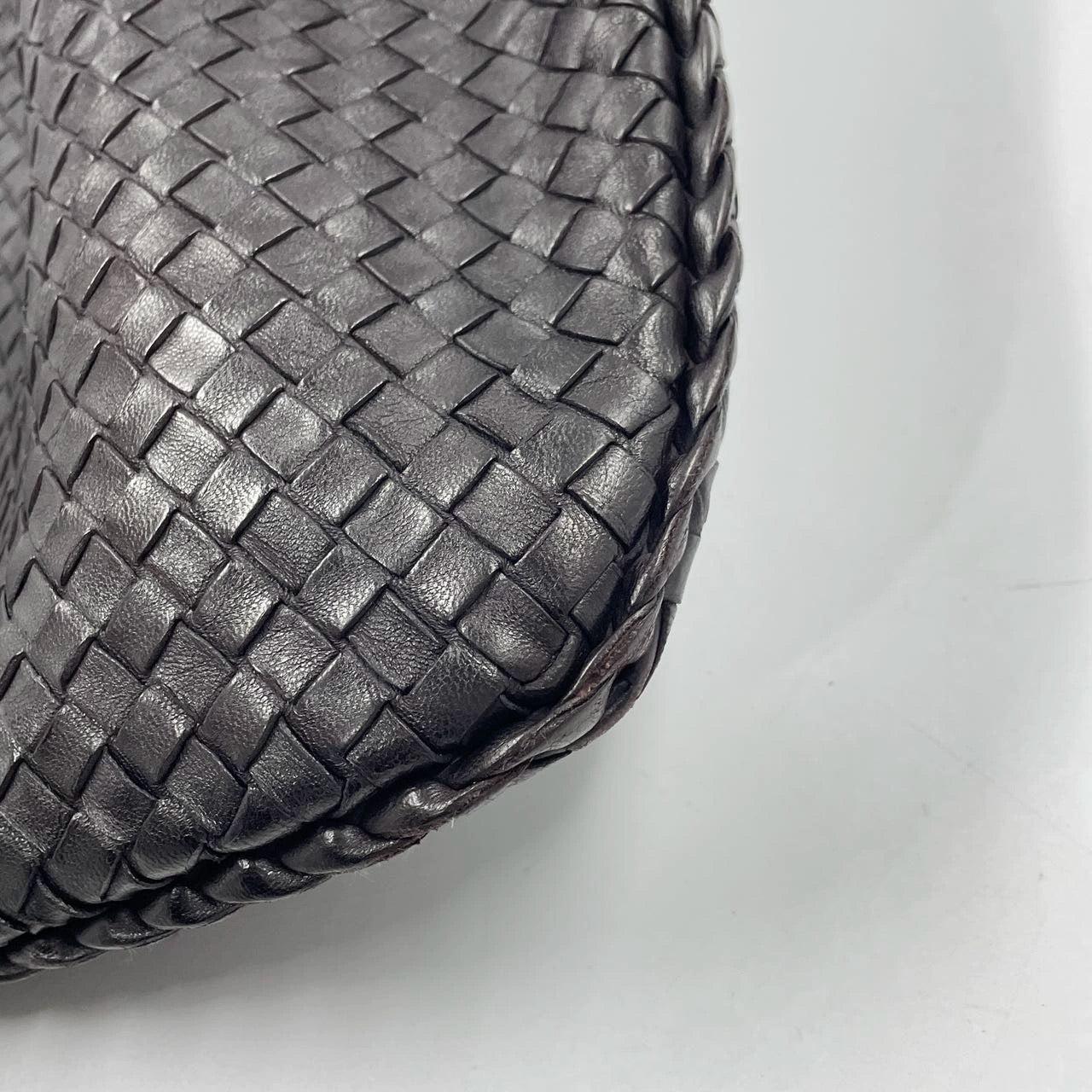 Bottega Veneta Intrecciato Hobo Bag Medium Dark Chocolate Brown Lambskin leather 11