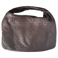 Bottega Veneta Intrecciato Hobo Bag Medium Dark Chocolate Brown Lambskin leather