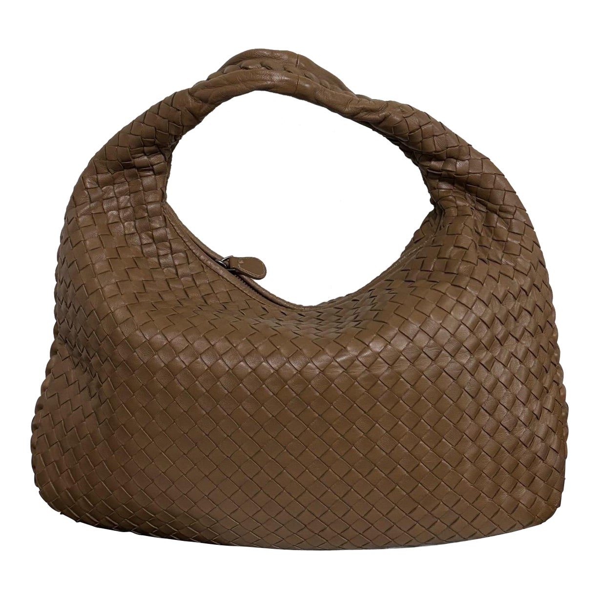 Bottega Veneta Intrecciato Hobo Bag Medium Milk Chocolate Brown 40cm