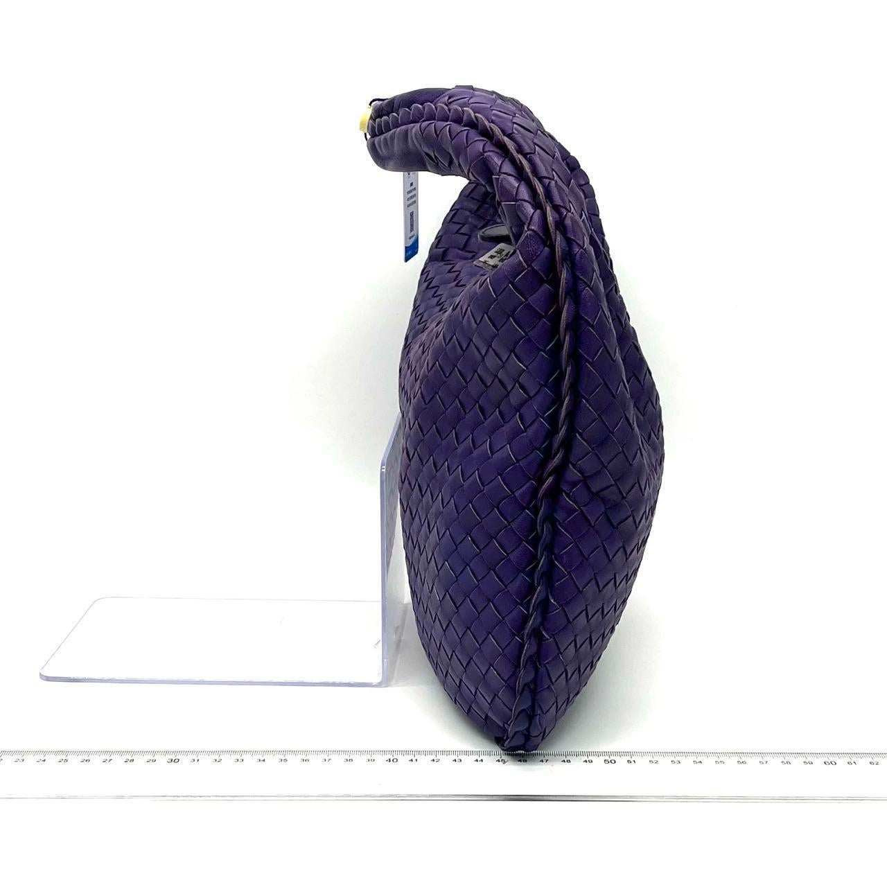 Bottega Veneta Intrecciato Hobo Bag Medium Purple Lambskin leather For Sale 1