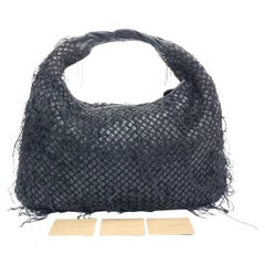 Bottega Veneta Intrecciato Hobo Bag Net & Fringes Black Lambskin leather Medium