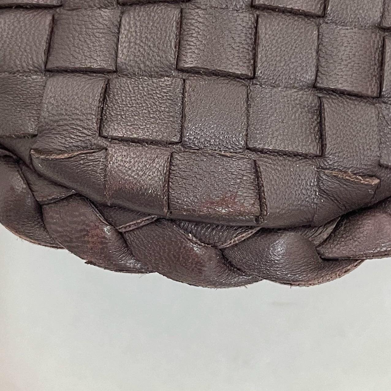 Bottega Veneta Intrecciato Hobo Medium Dark Brown leather with Metal Studs 40cm For Sale 7