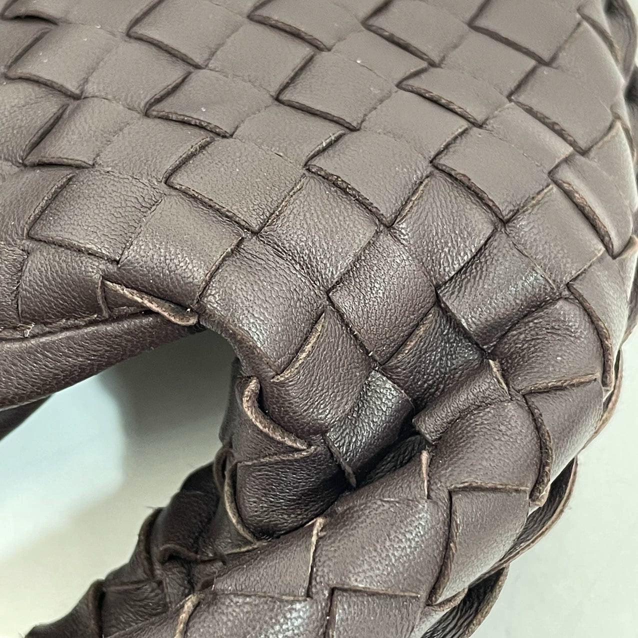Bottega Veneta Intrecciato Hobo Medium Dark Brown leather with Metal Studs 40cm For Sale 11