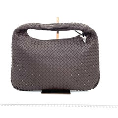 Bottega Veneta Intrecciato Hobo Medium Dark Brown leather with Metal Studs 40cm